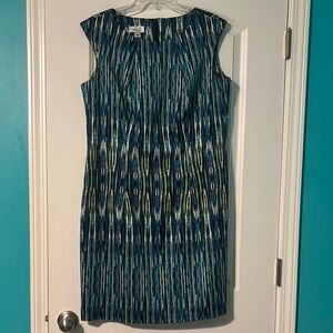 Alyx Green and Blue Sleeveless Sheath Dress